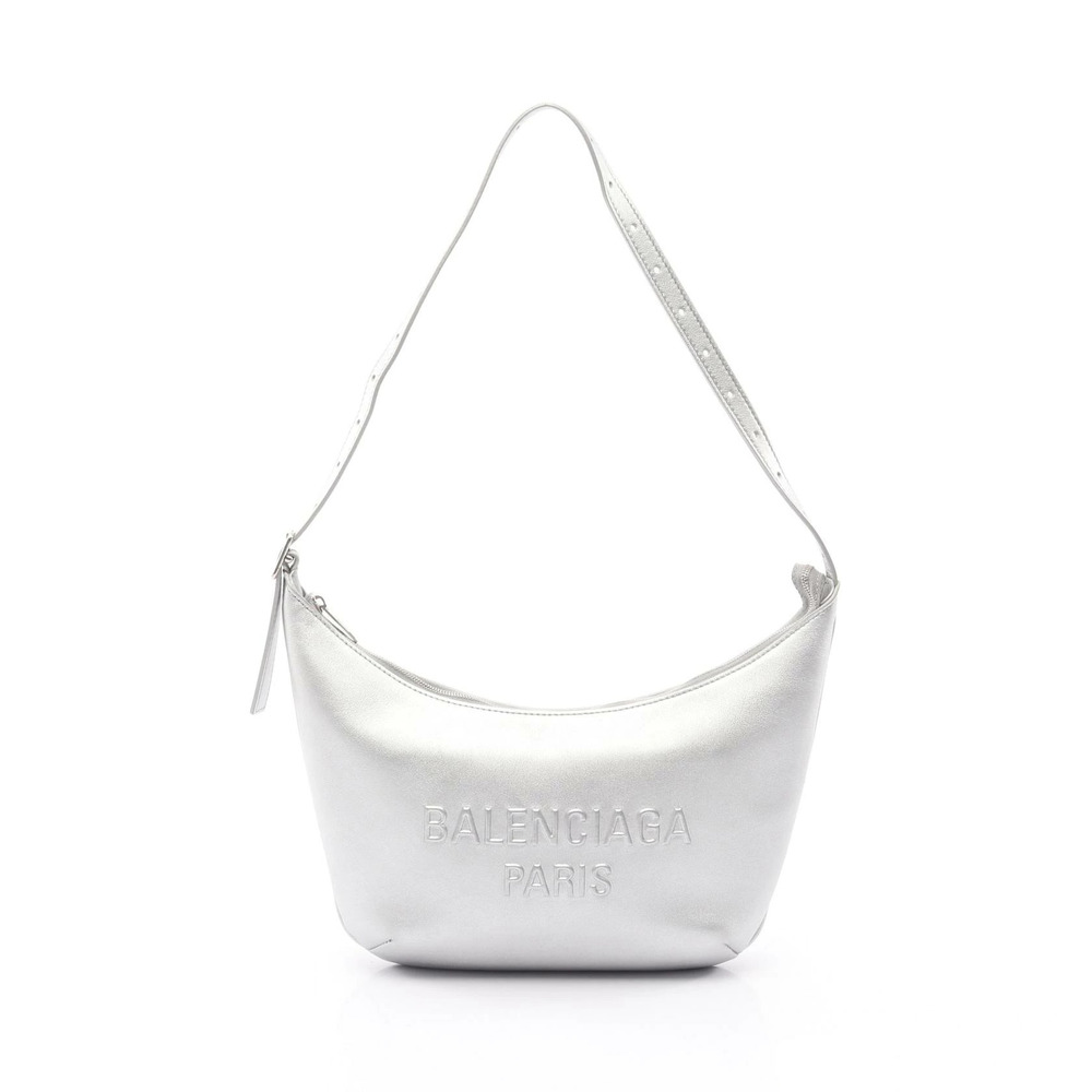 Balenciaga Mary Kate Sling Bag Shoulder Leather Silver Tone